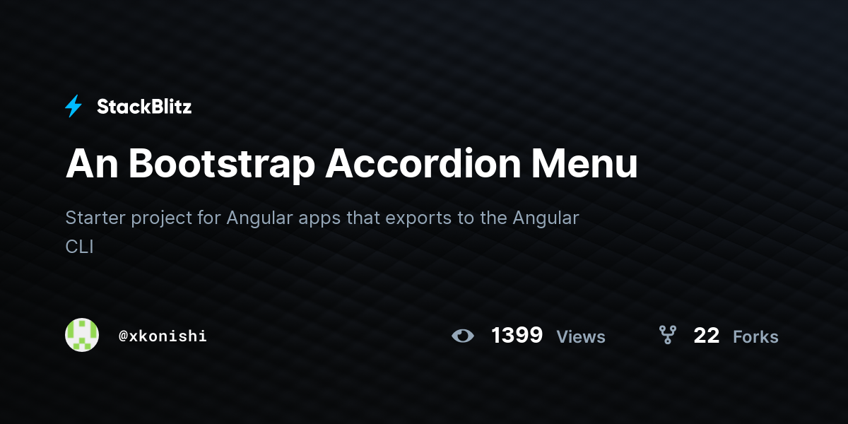 An Bootstrap Accordion Menu - StackBlitz