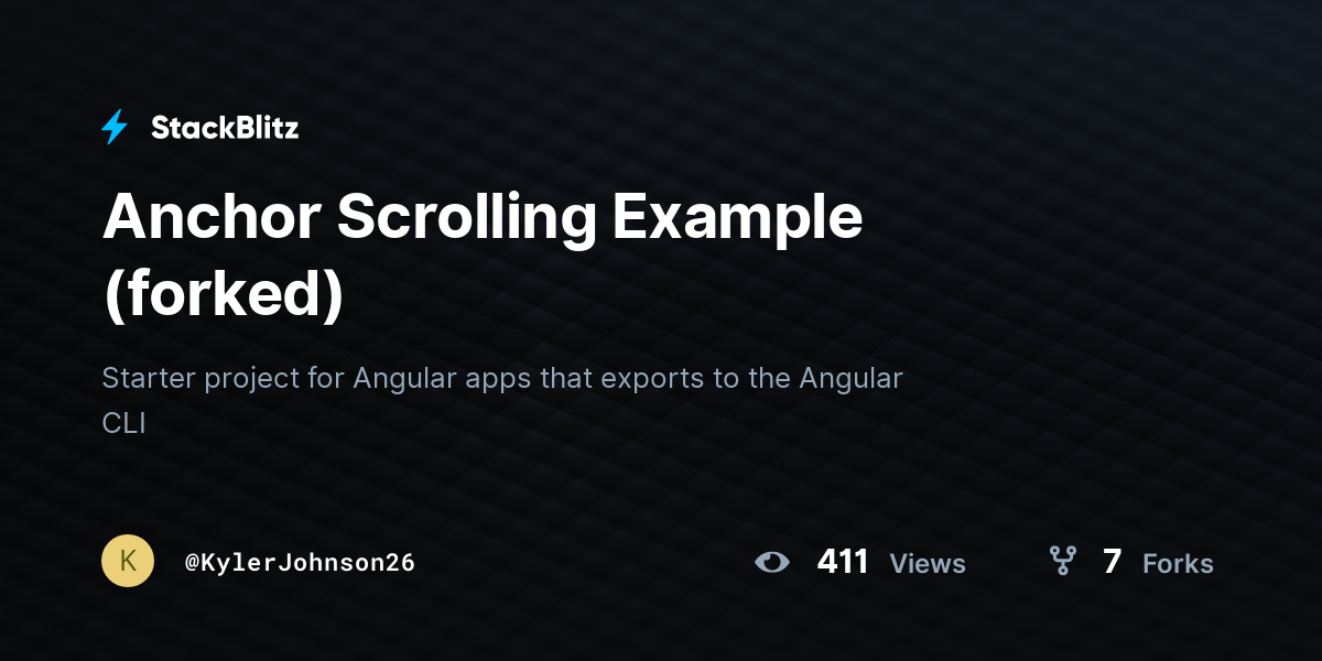 Anchor Scrolling Example (forked) - StackBlitz