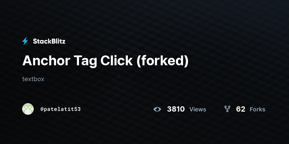 Anchor Tag Click Forked Stackblitz