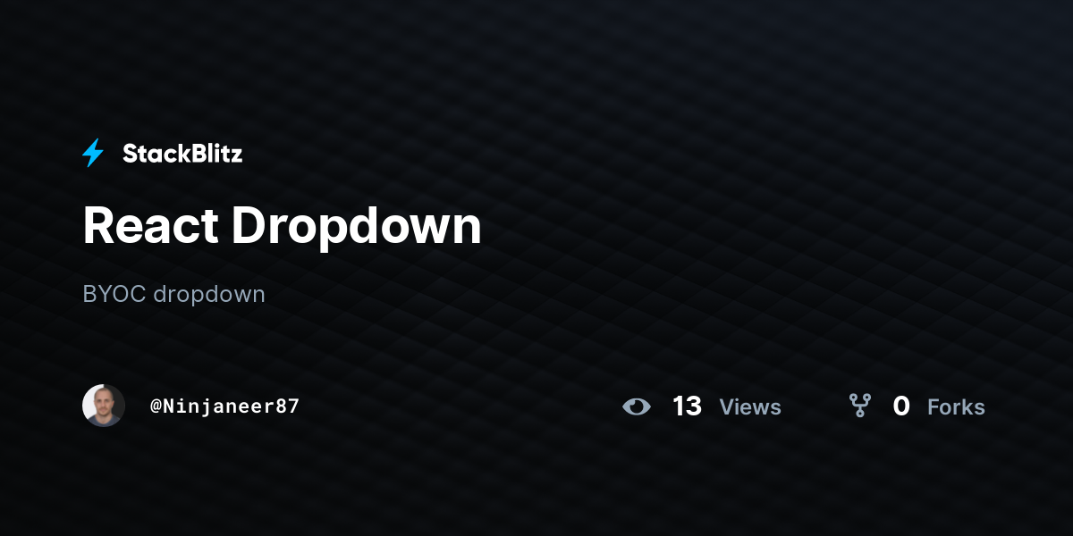 React Dropdown - StackBlitz