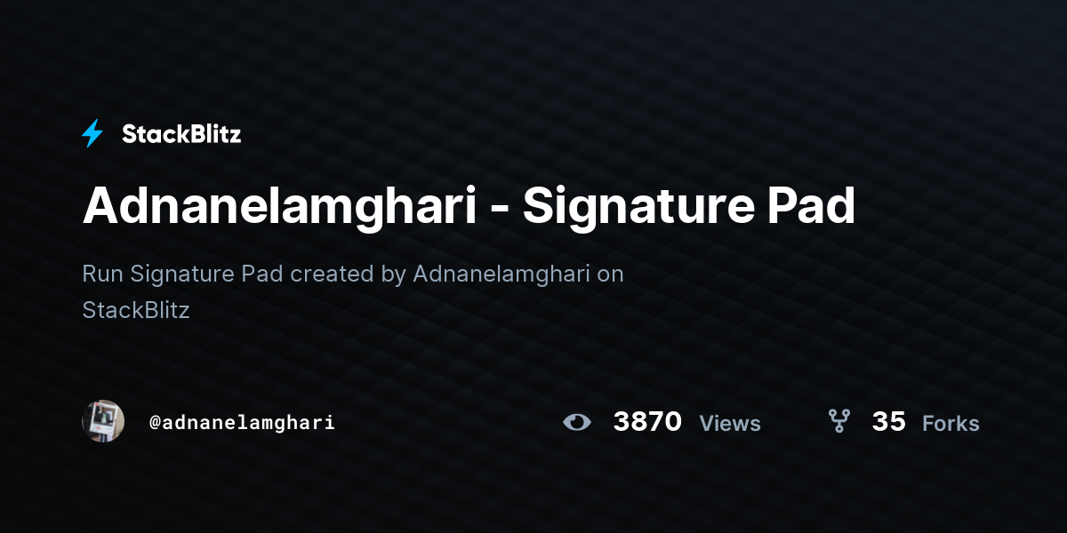 Adnanelamghari - Signature Pad - StackBlitz