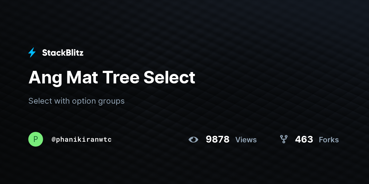 Ang Mat Tree Select StackBlitz