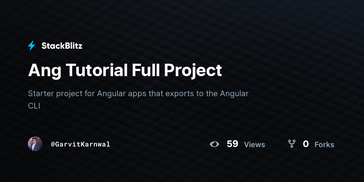 Ang Tutorial Full Project - StackBlitz