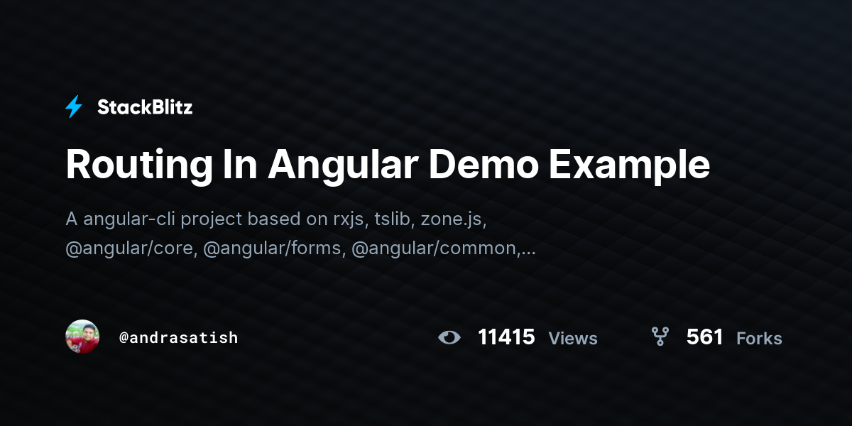 Routing In Angular Demo Example StackBlitz