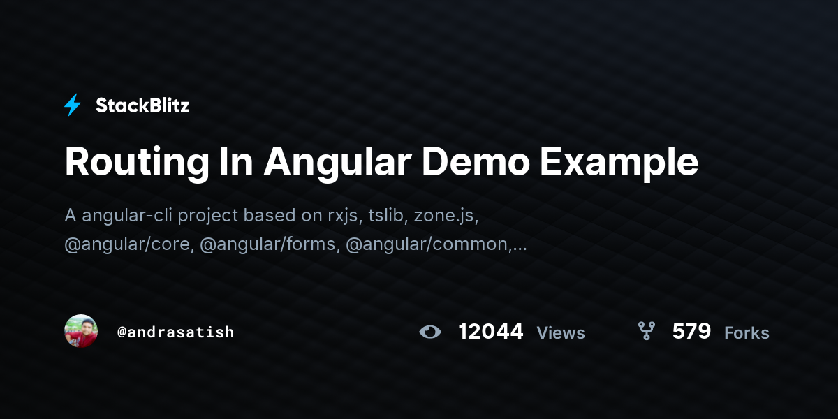 Routing In Angular Demo Example StackBlitz