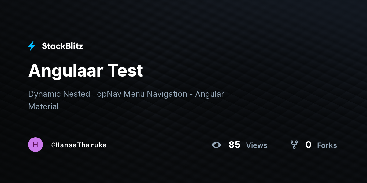 Angulaar Test - StackBlitz