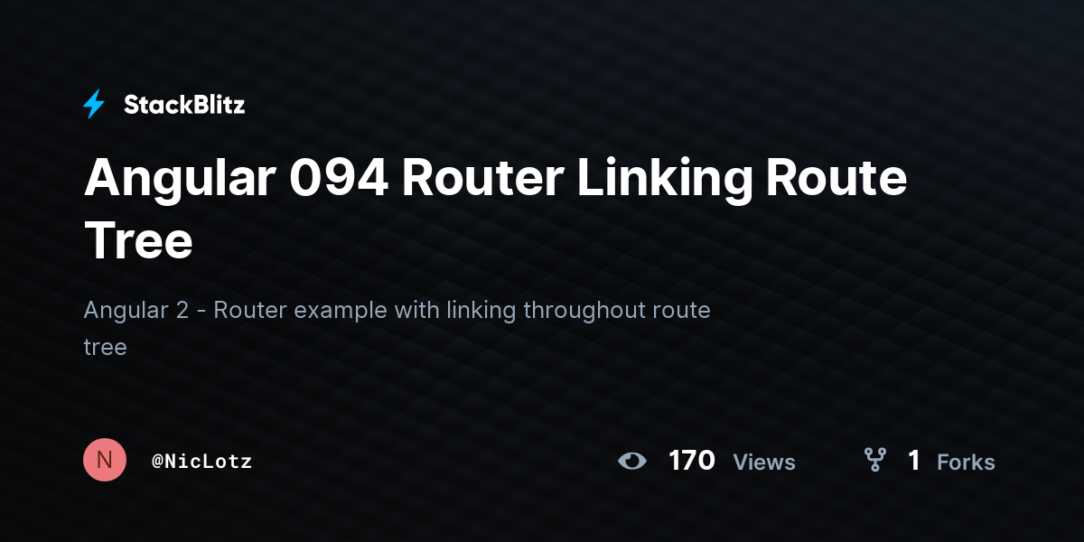 Angular 094 Router Linking Route Tree - StackBlitz