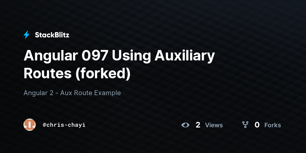 Angular 097 Using Auxiliary Routes (forked) - StackBlitz