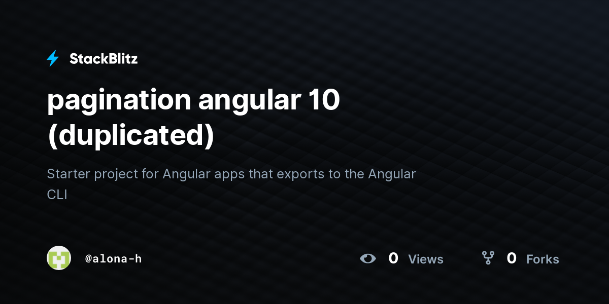 pagination angular 10 (duplicated) - StackBlitz