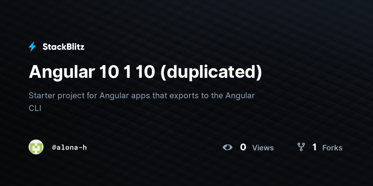 Angular 10 1 10 (duplicated) - StackBlitz