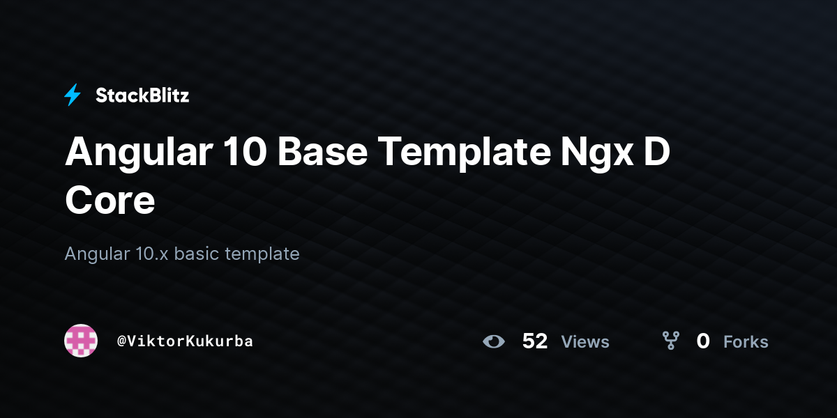 Angular 10 Base Template Ngx D Core - StackBlitz