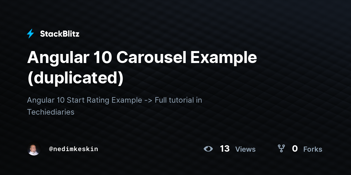 Angular 10 Carousel Example (duplicated) - StackBlitz