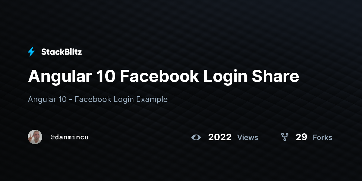Angular 10 Facebook Login Share - StackBlitz