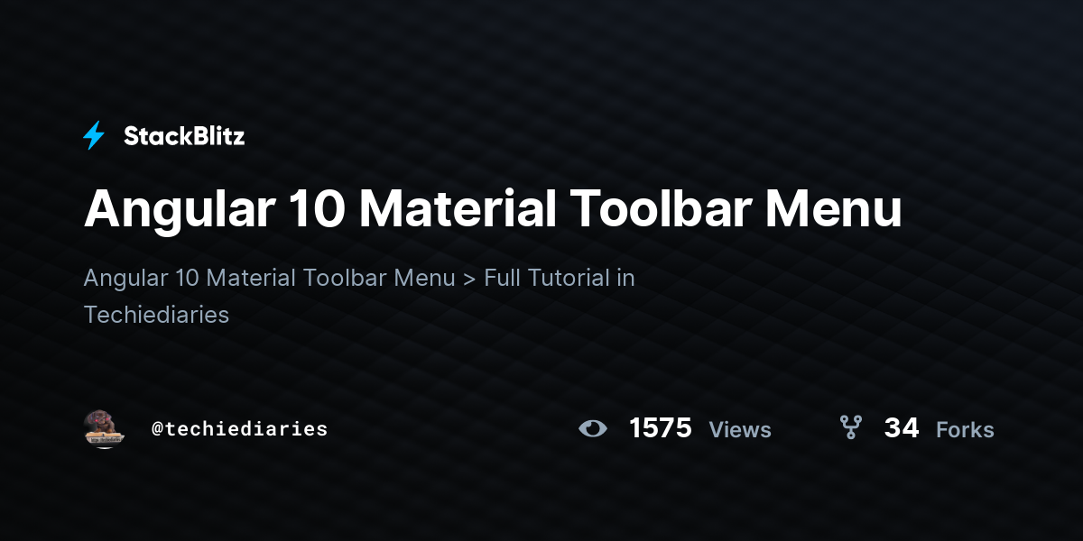 Angular 10 Material Toolbar Menu - StackBlitz