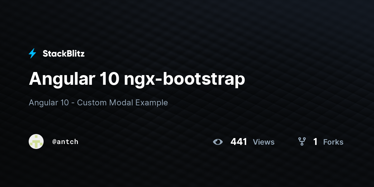 Angular 10 ngx bootstrap stackblitz