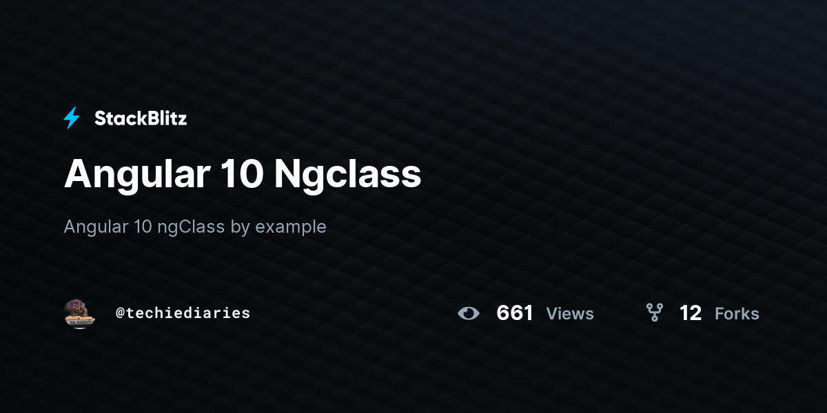 Angular 10 Ngclass - StackBlitz