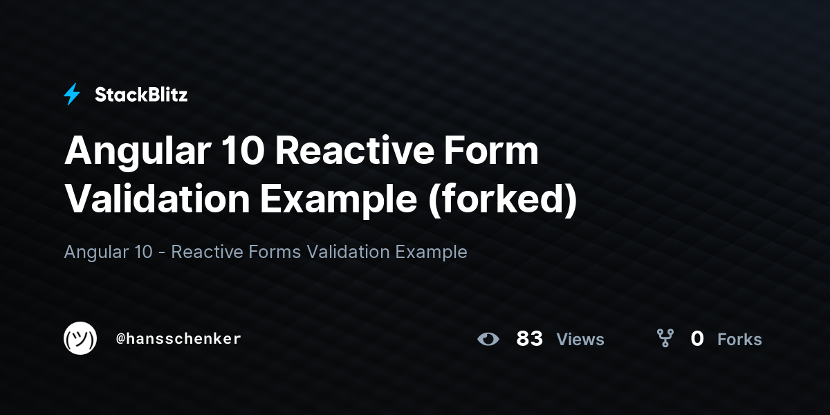 angular reactive form validation example stackblitz