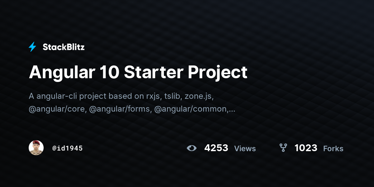 Angular 10 Starter Project - StackBlitz
