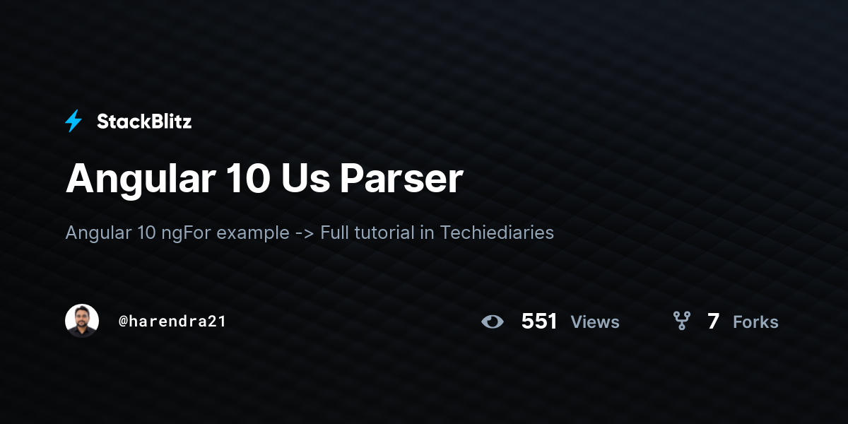 Angular 10 Us Parser - StackBlitz