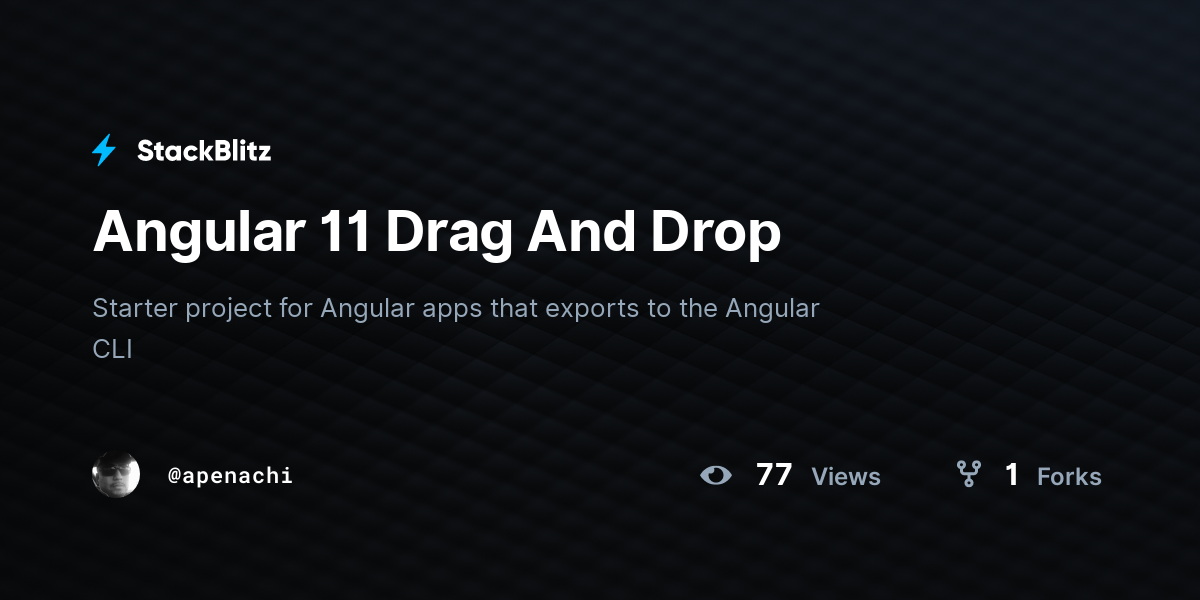 Angular 11 Drag And Drop StackBlitz