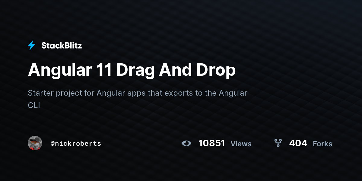 Angular 11 Drag And Drop - StackBlitz