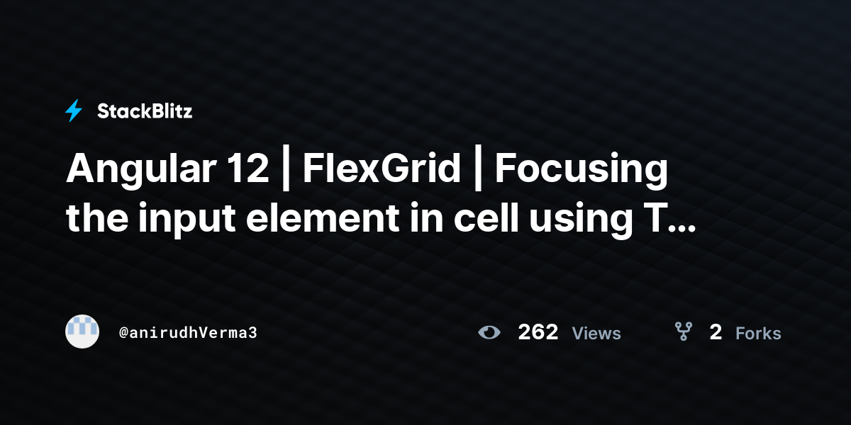 Angular 12 FlexGrid Focusing the input element in cell using Tab
