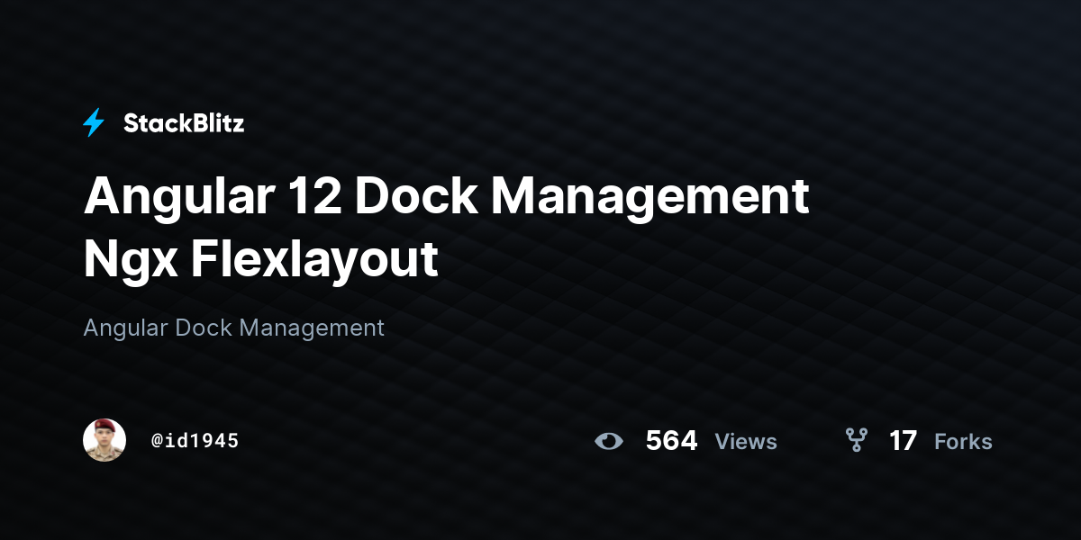 Angular 12 Dock Management Ngx Flexlayout - StackBlitz