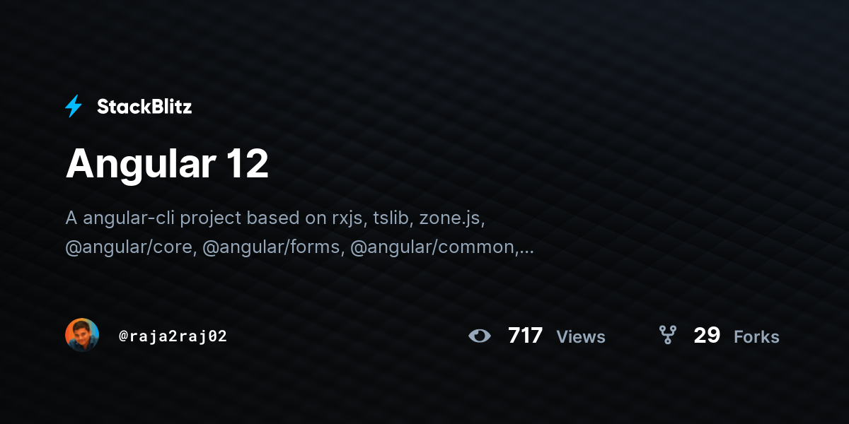 Angular 12 - StackBlitz