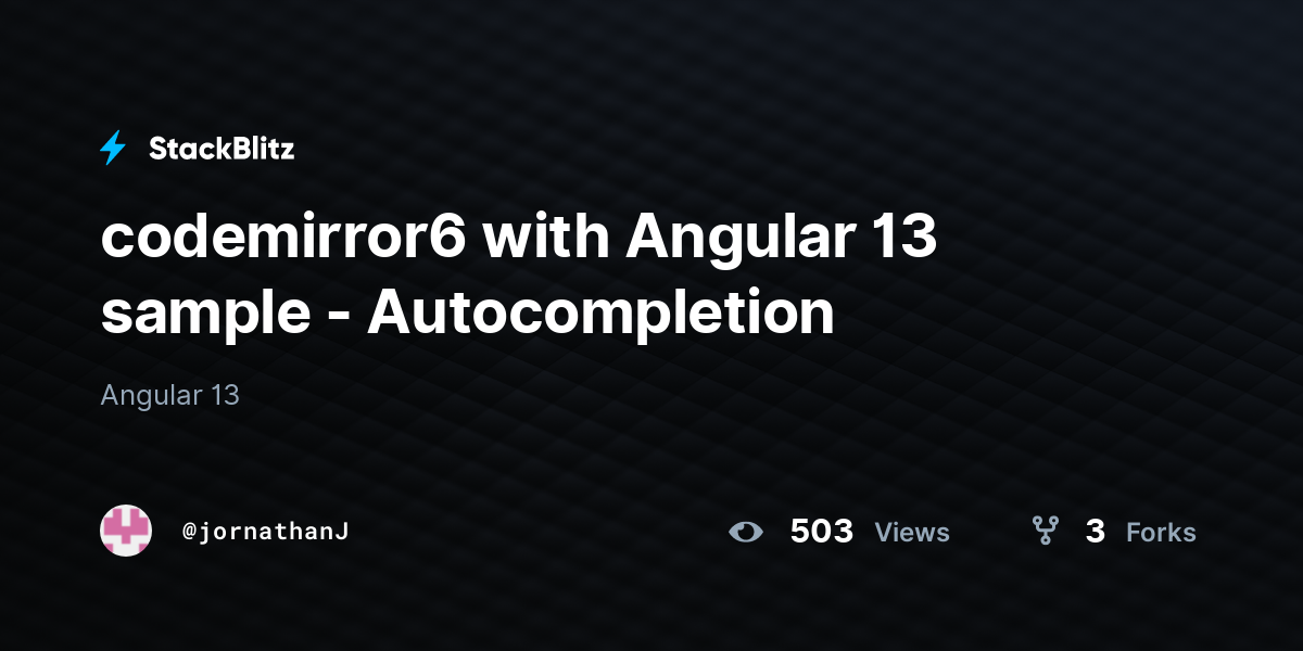 codemirror6 with Angular 13 sample - Autocompletion - StackBlitz