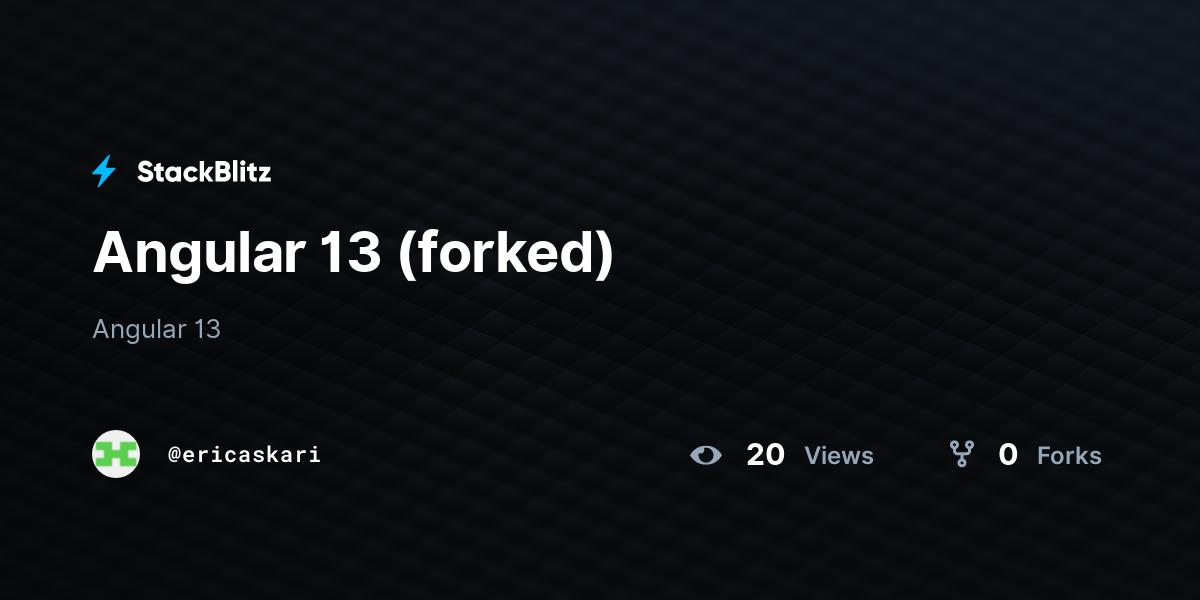 Angular 13 forked stackblitz