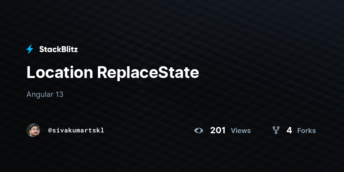 Location ReplaceState - StackBlitz
