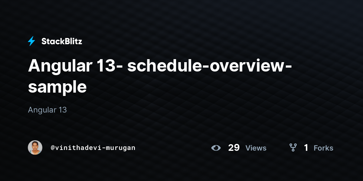 Angular 13 schedule overview sample stackblitz