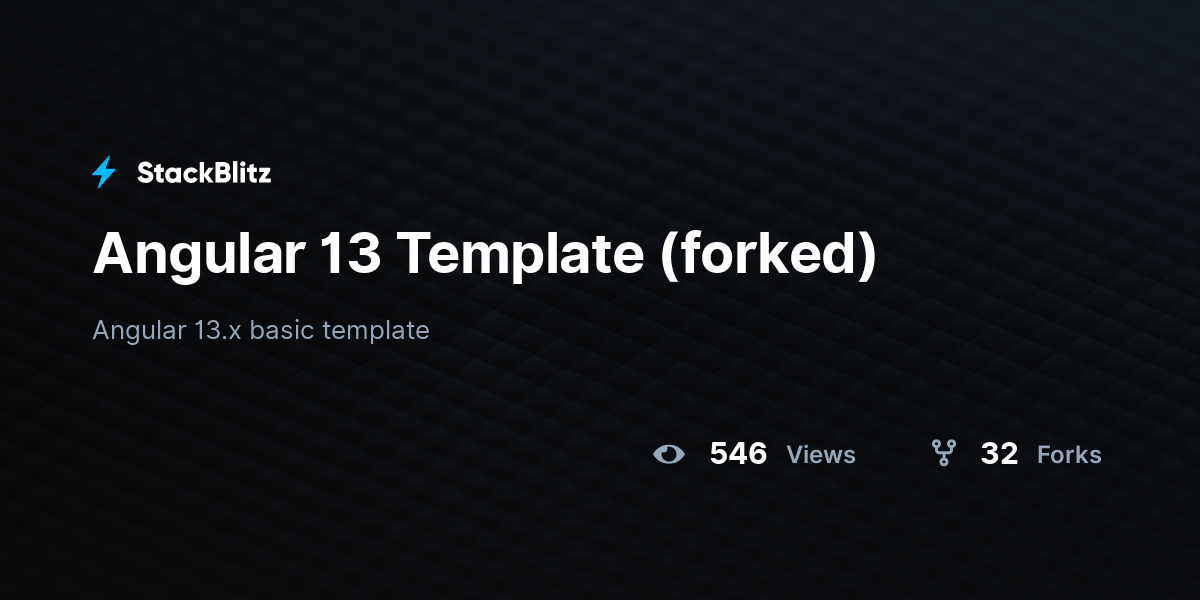 Angular 13 Template (forked) - StackBlitz