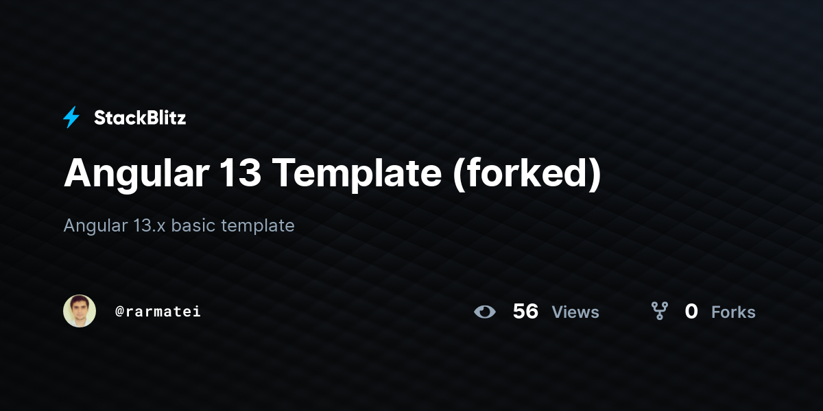 Angular 13 Template (forked) - StackBlitz