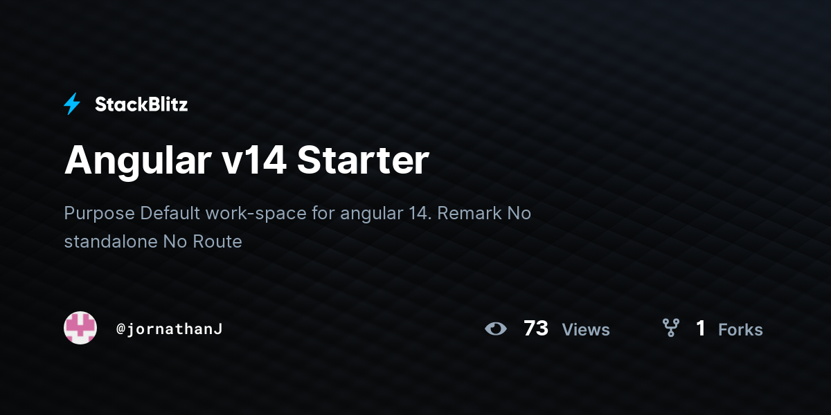 Angular v14 Starter - StackBlitz