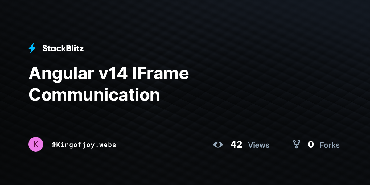 Angular v14 IFrame Communication - StackBlitz
