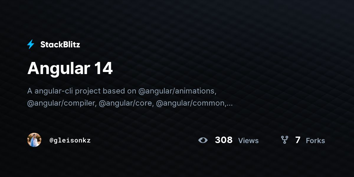 Angular 14 - StackBlitz