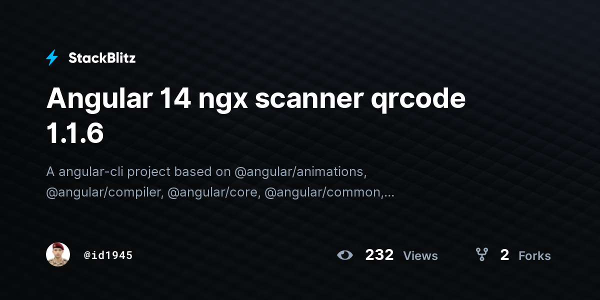 Angular 14 ngx scanner qrcode 1.1.6 - StackBlitz