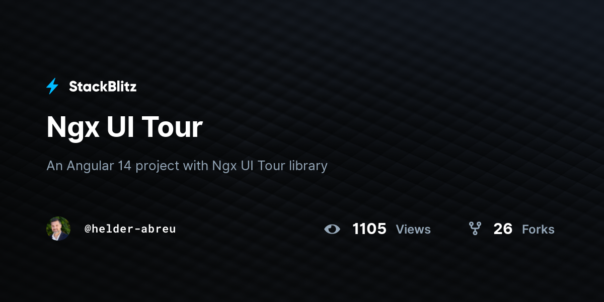 Ngx UI Tour - StackBlitz