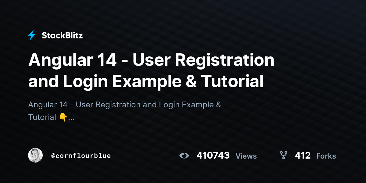 Angular 14 User Registration and Login Example & Tutorial StackBlitz