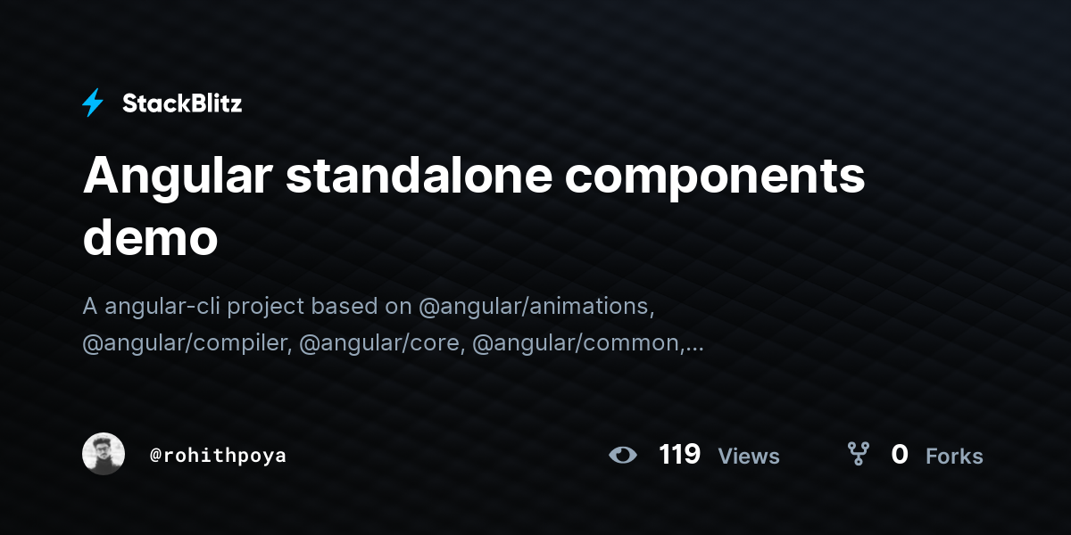 Angular standalone components demo - StackBlitz