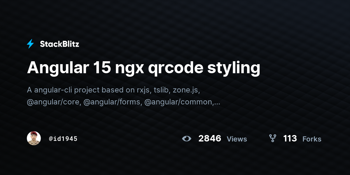 Angular 15 ngx qrcode styling - StackBlitz