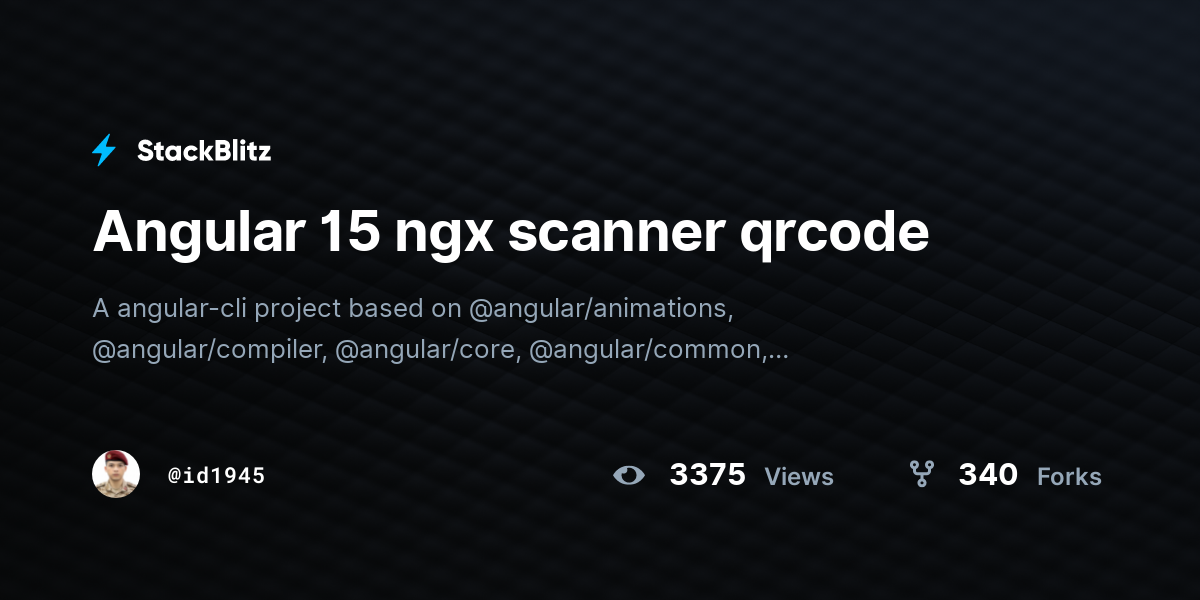 Angular 15 ngx scanner qrcode - StackBlitz