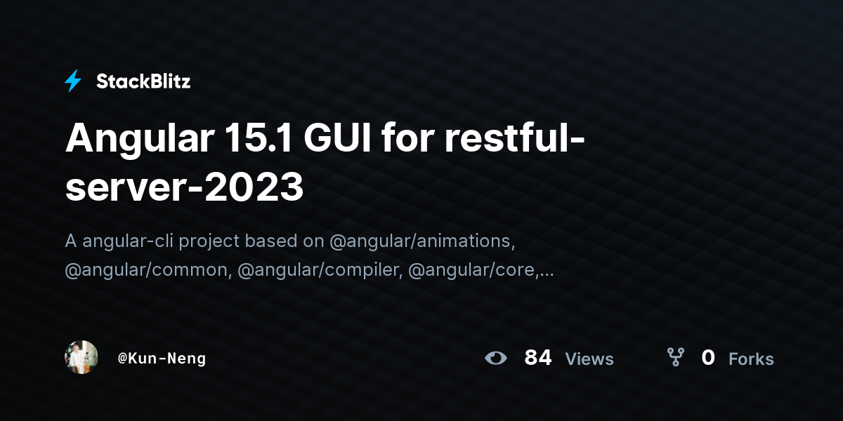 Angular 15.1 GUI for restful-server-2023 - StackBlitz