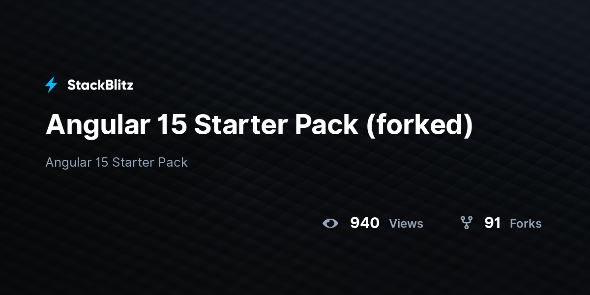Angular 15 Starter Pack (forked) - StackBlitz