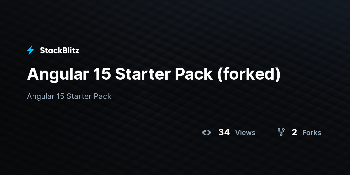 Angular 15 Starter Pack (forked) - StackBlitz