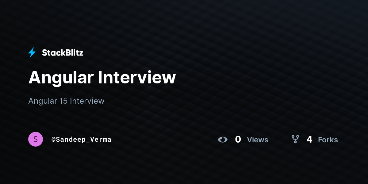 Angular Interview - StackBlitz