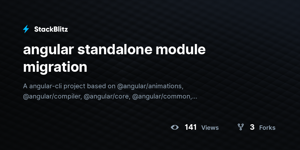 angular standalone module migration - StackBlitz