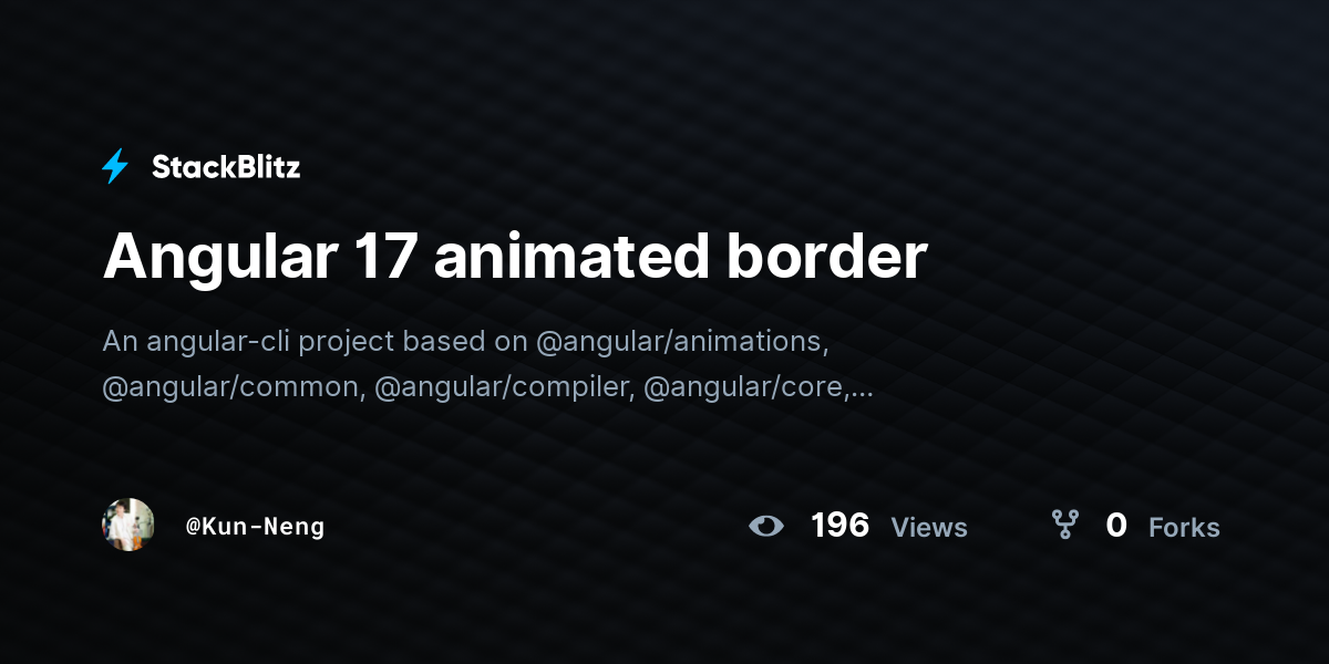 Angular 17 animated border - StackBlitz