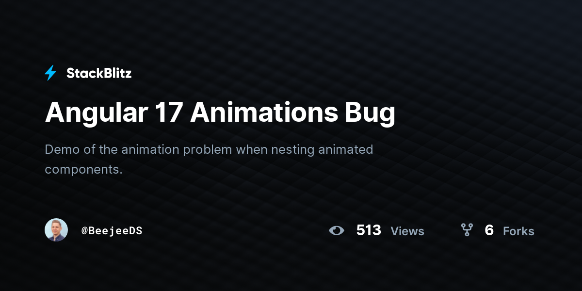 Angular 17 Animations Bug - StackBlitz